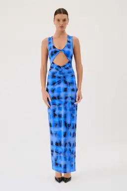 Suboo Shibori Sleeveless Reversible Twist Front Maxi Dress Blue Size S / AU 8 for rent on The Volte - image 1