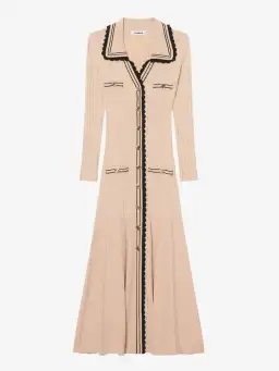 Sandro Alexandrine Ribbed Knit Midi Dress Beige Size 6 AU for rent on The Volte - image 8