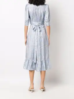 Sandro Enrika Midi Dress Sky Blue Size 6 for rent on The Volte - image 3