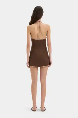 Sir the Label Affogato Twist Mini Dress Chocolate Brown Size 2 / AU 10 for rent on The Volte - image 3