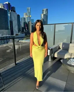 Deconduarte Elin Maxi Dress in Lime Mesh Size 8 for rent on The Volte - image 1