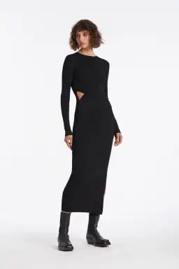 Sir The Label Celina Midi Dress Black Size 2 / AU 10 / M