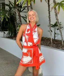 Sir the Label Ramona Wrap Halter Mini Dress Mariposa Lily Size 0 / AU 6 for rent on The Volte - image 4