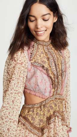 Zimmerman Spliced Dress Juniper Cut Out Floating Dress Size 8