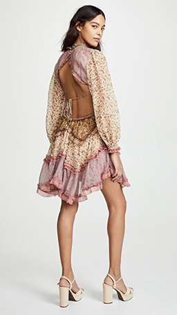 Zimmerman Spliced Dress Juniper Cut Out Floating Dress Size 8