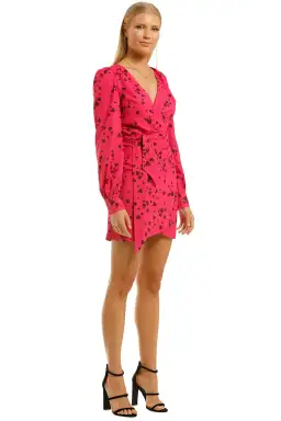 Vestire Never Been Kissed Wrap Mini Dress in Heart Print Size 12 for rent on The Volte - image 2