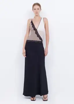 Bec & Bridge Abrielle Lace Maxi Dress Black/Taupe/Ivory