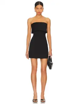 Misha Jemma Mini Fold Over Strapless Dress in Black Size 8/S for rent on The Volte - image 3