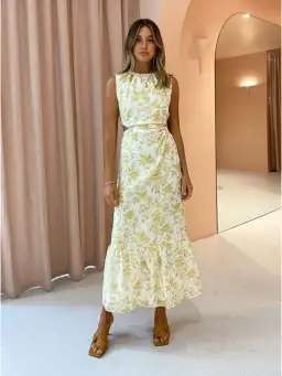 Sir The Label Sir The Label Clementine Cut Out Gown in Ivory Clementine Size AU 10