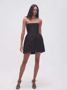 Aje Baret Strapless Mini Dress Black Size 8 