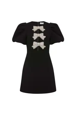 Rebecca Vallance Juliana Puff Sleeve Mini Dress Black Size 10 for rent on The Volte - image 3