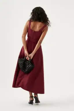 Aje Clay Belted Midi Dress Burgundy Size M /AU 10 for rent on The Volte - image 3