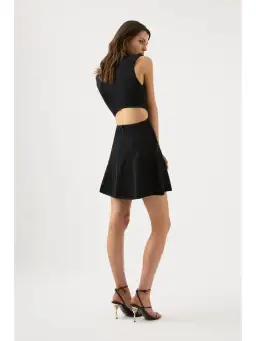 Aje Lena Knit Cut-out Dress in Black Size AU 14 for rent on The Volte - image 4