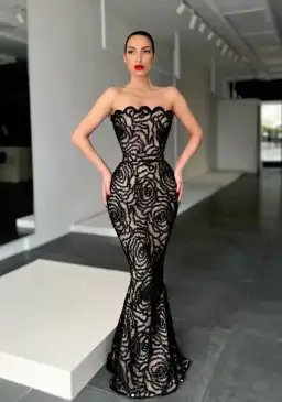 Lia Stublla Strapless Sequin Gown Black Size S / AU 8 for rent on The Volte - image 1