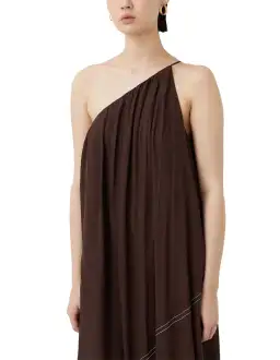 Camilla and Marc Castille One Shoulder Maxi Dress in Chocolate Brown Size 8 for rent on The Volte - image 3