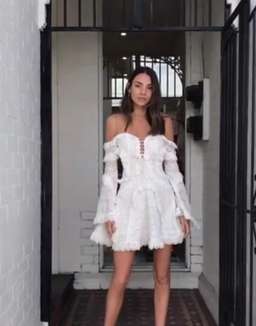 Thurley Ebony Strapless Dress in Ivory Size 6 for rent on The Volte - image 1