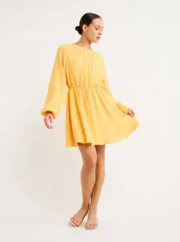 Faithfull the Brand Constance Mini Dress in Saffron Size 6 