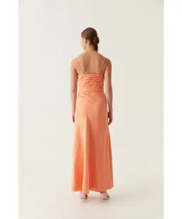 Aje Clarice Draped Maxi Dress in Sunset Orange Size AU 12 for rent on The Volte - image 4