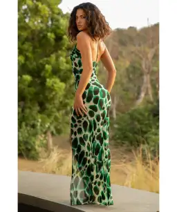Rat & Boa Vivi Dress in Green Leopard Print Size AU 10 for rent on The Volte - image 2