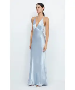 Bec & Bridge Moon Dance Maxi V Dress Dusty Blue Size AU 10 for rent on The Volte - image 1