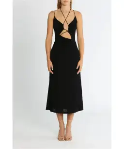 Misha Estera Midi Dress Black Size 10 for rent on The Volte - image 1