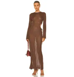 Sir The Label Aya Cut Out Dress in Chocolate Size 0 / AU 6 for rent on The Volte - image 1