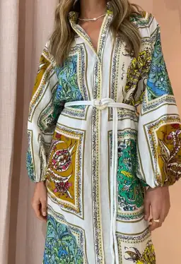 Alemais Delphine Midi Shirtdress Multi Size 12 for rent on The Volte - image 3