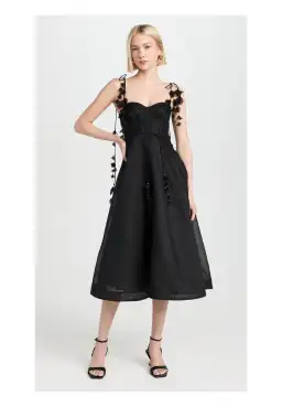 Zimmermann Natura Corset Midi Dress Black Size 1/AU 10 for rent on The Volte - image 1