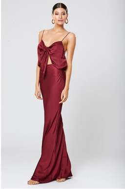 Winona Lunar Backless Maxi Dress - wine
