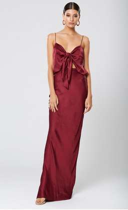 Winona Lunar Backless Maxi Dress - wine
