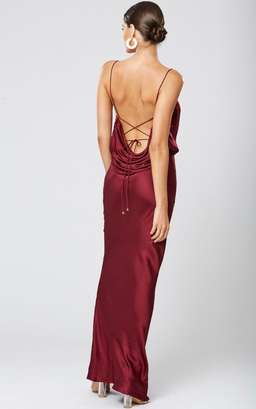 Winona Lunar Backless Maxi Dress - wine