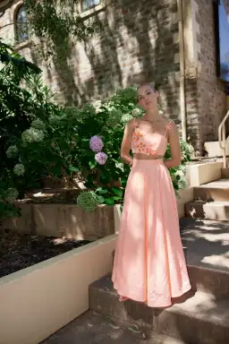 Aston Studio Mimi Bralette and Skirt Set in Nectar Fine Stripe Size 8