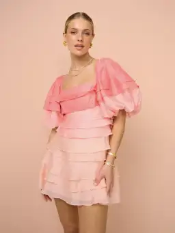 Acler Kirton Mini Dress Ombre Pink Size 6 for rent on The Volte - image 2