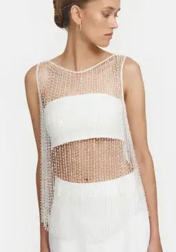 Viktoria & Woods Gravity Top Beaded White/Clear Size M/ AU 10 for rent on The Volte - image 2