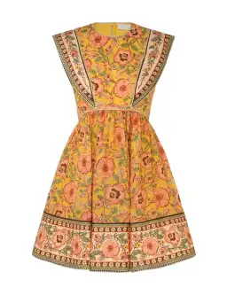 Zimmermann Junie Spliced Mini Dress Yellow/Pink Floral Size 1 / AU 10 for rent on The Volte - image 1