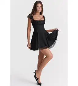 House of CB Kaia A Line Mini Lace Dress  Black Size S/Au 8 for rent on The Volte - image 1