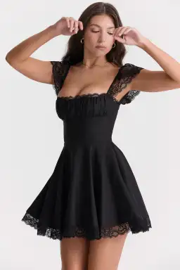 House of CB Kaia A Line Mini Lace Dress  Black Size S/Au 8 for rent on The Volte - image 3