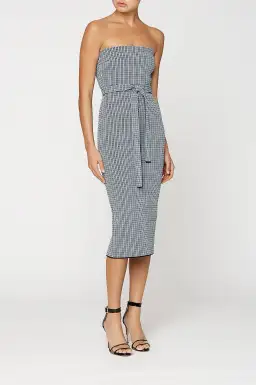 Scanlan Theodore The Crepe Knit Resin Strapless Dres Blue Size S/Au 6