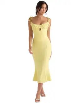 House of CB Soren Buttercup Cutout Midi Dress Yellow Size M/Au 10 for rent on The Volte - image 1