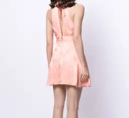 Alice McCall Memory Lane Satin Mini in Guava Size XS / AU 6 for rent on The Volte - image 3