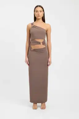 Kookai Sam Maxi Dress in Walnut Size 34 / XS / AU 6