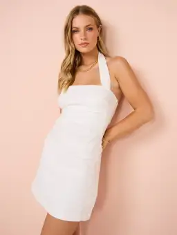 Sir the Label Noemi Halter Mini Dress In Ivory Size 6 for rent on The Volte - image 1