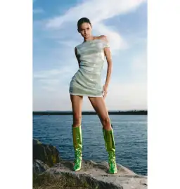 Bec & Bridge Brydie Asym Mini Dress Mint Ombre Size AU 8