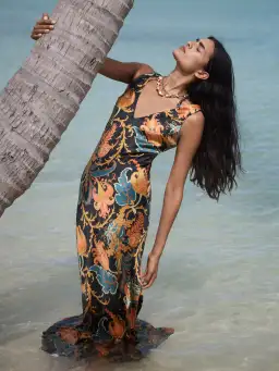 Sir the Label Artiste V Neck Slip Dress Deschamps Print Size 8 for rent on The Volte - image 2