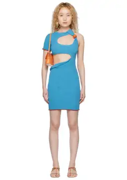 Jacquemus La Robe Brilho Mini Dress in Turquoise Size 34 / AU 6 for rent on The Volte - image 1