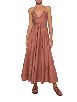 Scanlan Theodore Parachute Cotton Dress in Sienna Dusty Pink Size 8