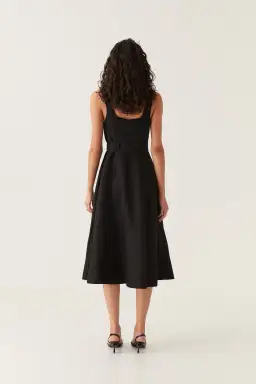 Aje Clay Belted Midi Dress Black Size 8 for rent on The Volte - image 2