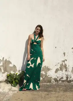 Eugenia Fernandez Almendro Dress Green Print Size 8 for rent on The Volte - image 3