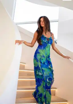 Isabelle Quinn Kyra Ruffle Maxi Dress Pacific Pansie Size 8 for rent on The Volte - image 3