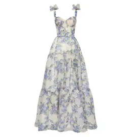 Milla Milla Hydrangea Tender Floral Maxi Tie-strap Dress Size Small / AU 8 for rent on The Volte - image 4
